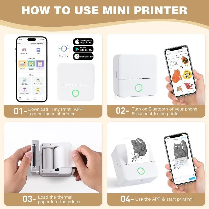 Portable Thermal Sticker Printer